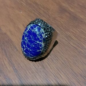 Blue Lazurite Ring adjustable